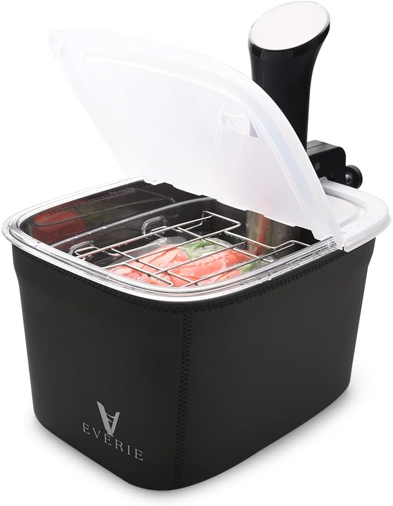EVERIE Sous Vide Container 12 Quarts with Collapsible Hinge Lid and Container Sleeve Compatible with Anova Nano AN400 and AN500-US00 and Mini and Instant Pot Sous Vide Cooker, KIT-1202-NANO - Image 1